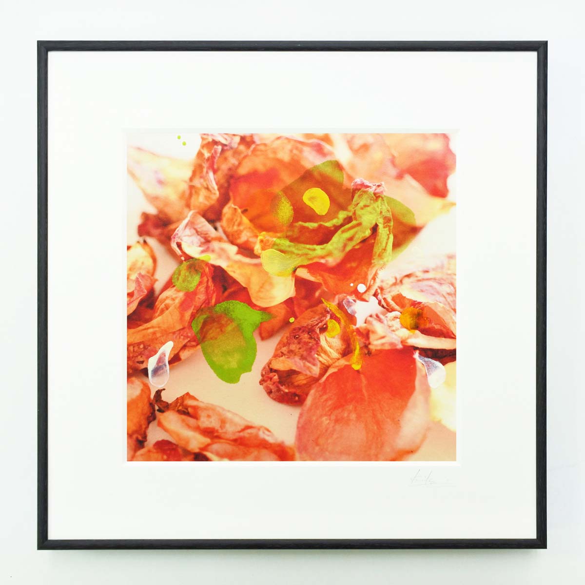 Kumiko Tamura: Petal 006, pigment print, oil on paper, 20x20cm, 2019