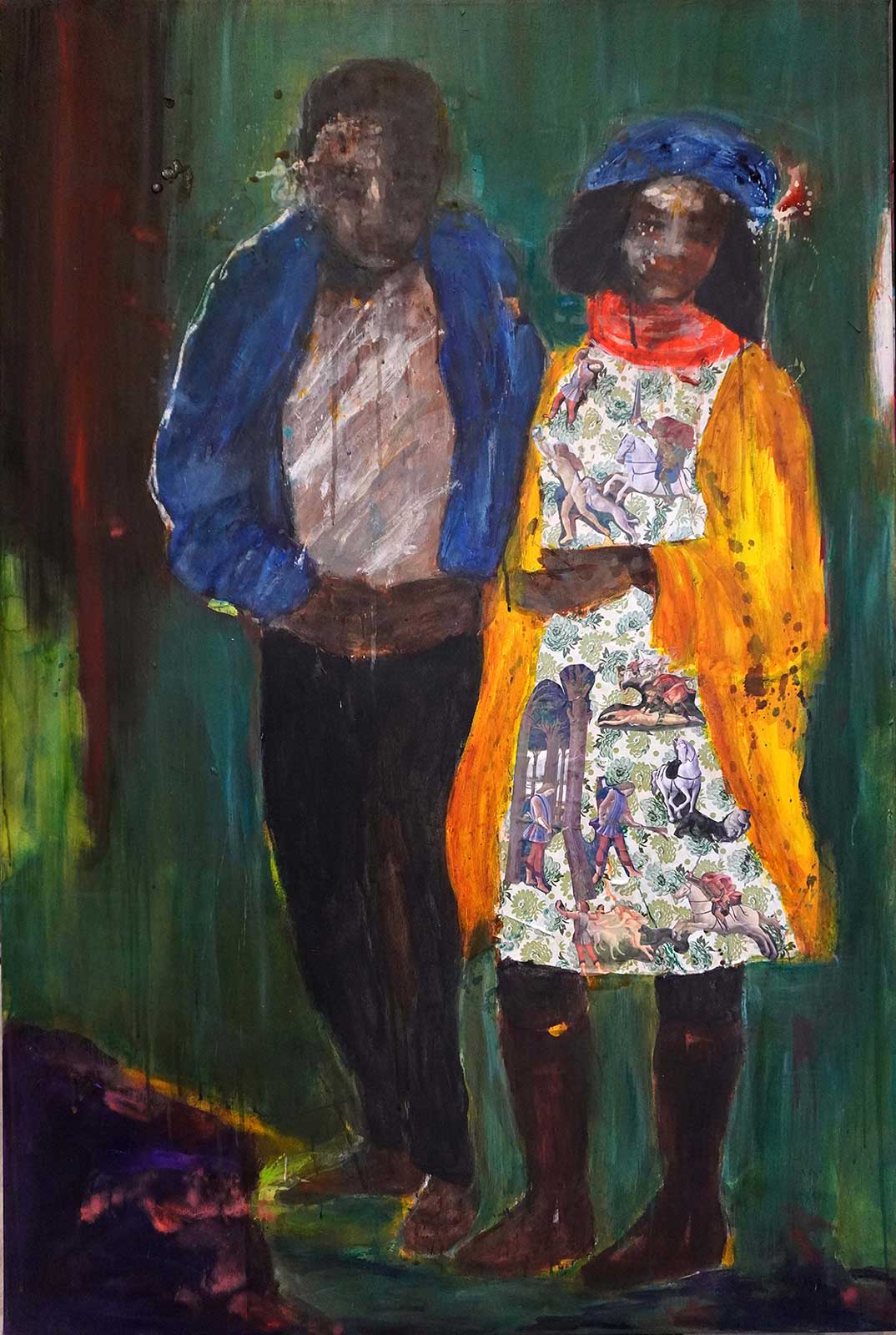 Image: Olga Yameogo: Tantie veut se marier / Mixed media (pigment, ink, acrylic, oil, collage) on canvas, 120x80cm, 2024 / Courtesy of Gallery Brulhart, Geneva